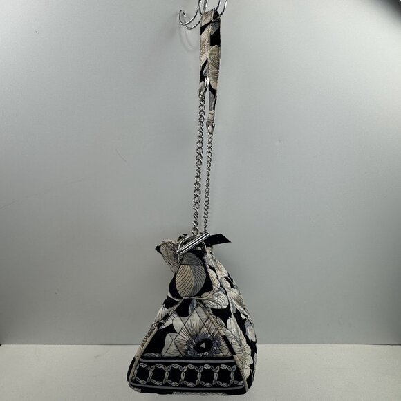 Vera Bradley Womens Black White Camellia Floral Quilted Purse Shoulder Bag - Picture 16 of 16